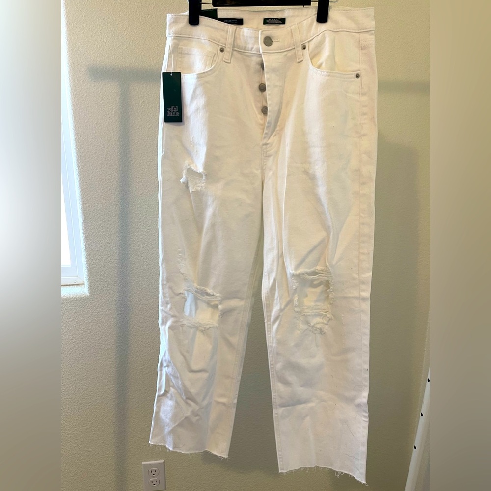 NWT Wild Fable White Highest Rise Straight Jeans Size 12